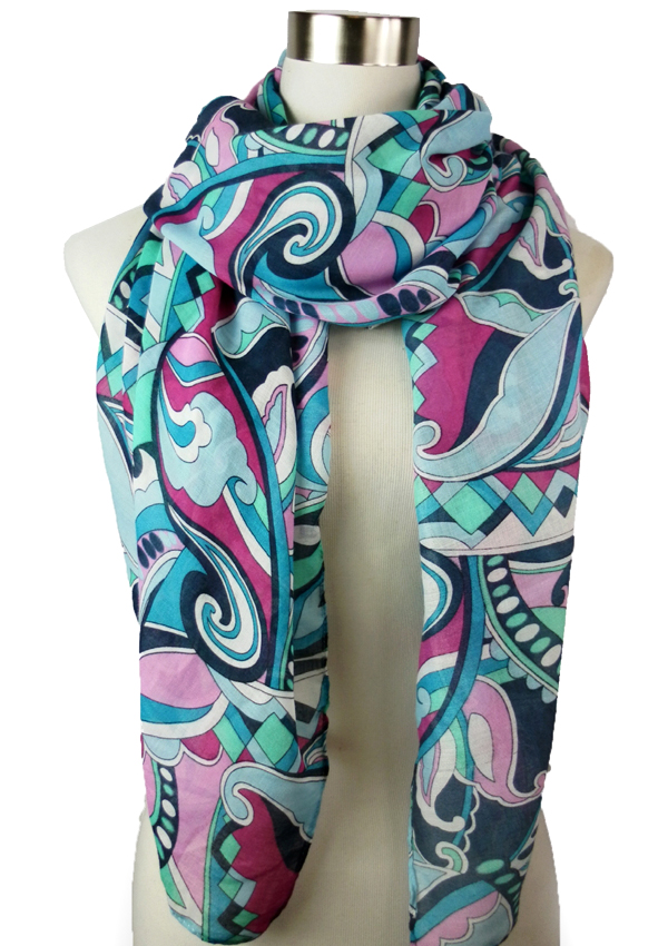 Groovy paisley and eyelash scarf - 100% polyester