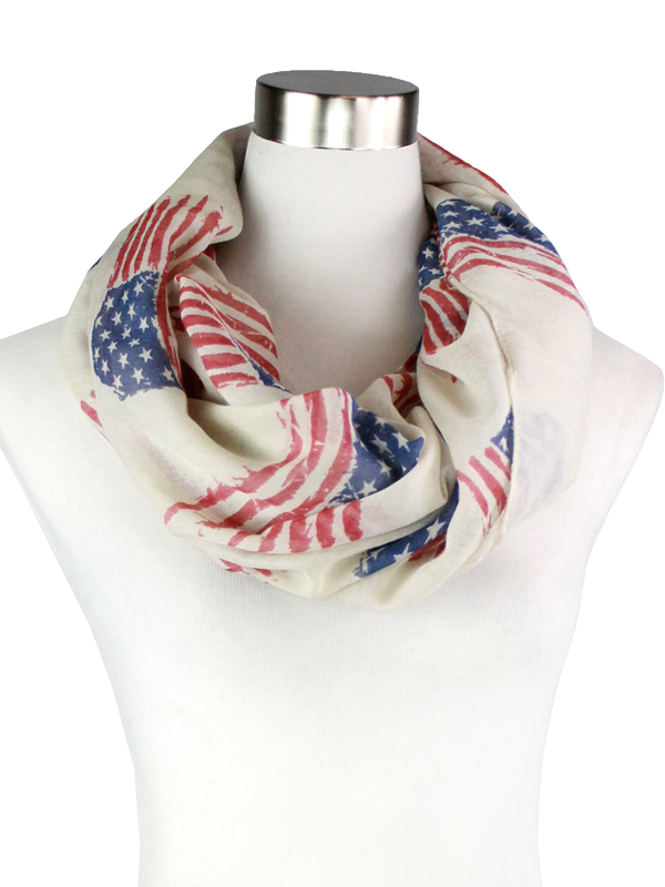 American flag print scarf - 100% polyester