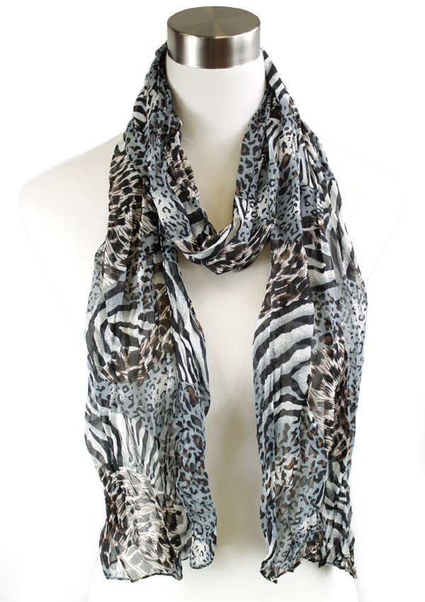 Mixed animal print chiffon - 100% polyester