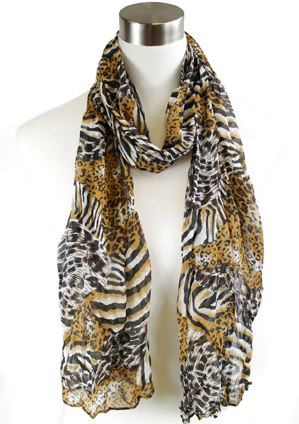 Mixed animal print chiffon - 100% polyester