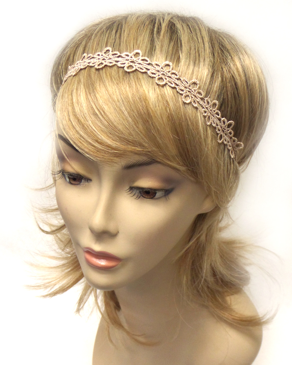Metallic linked flowers headband