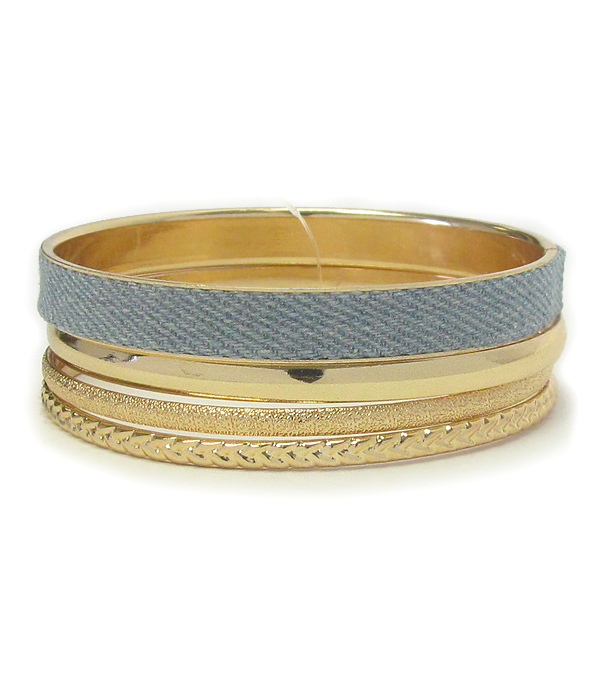 MULTI METAL BANGLE BRACELET SET OF 4