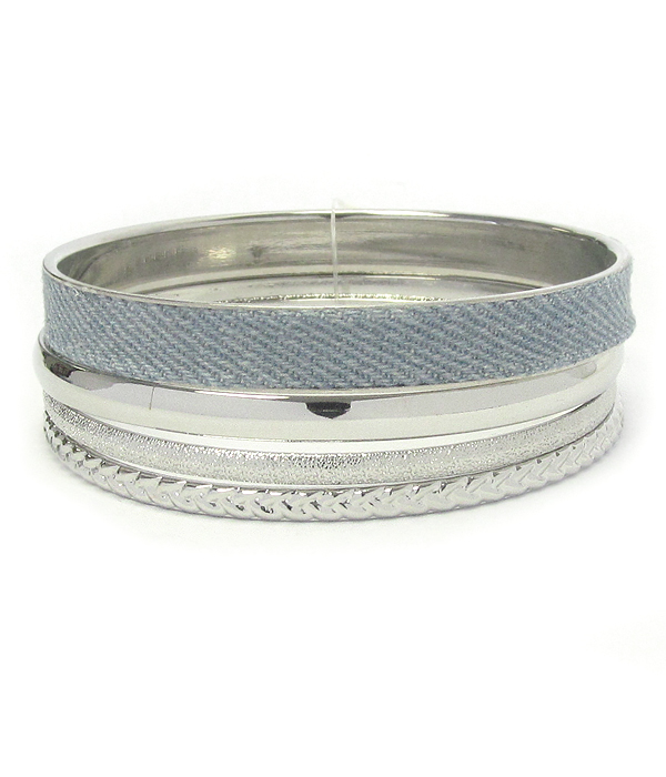 MULTI METAL BANGLE BRACELET SET OF 4