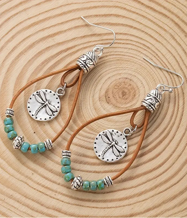Dragonfly  teardrop earring