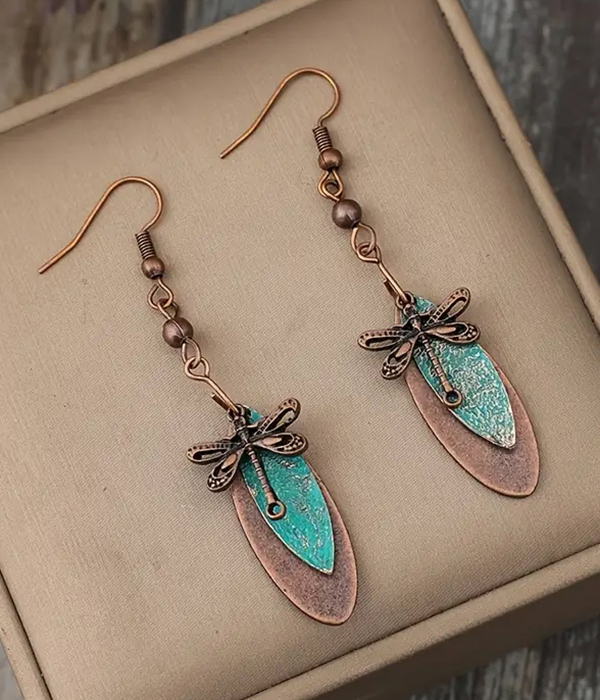 Vintage dragonfly earring