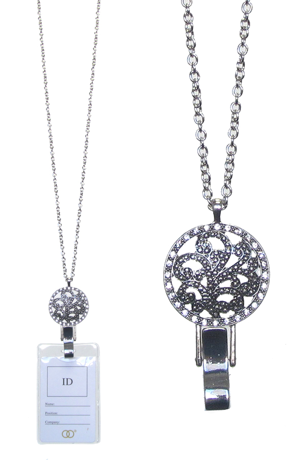 Metal casting id holder necklace