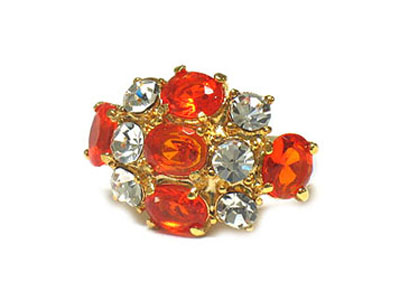 Crystal bundles boutique style ring