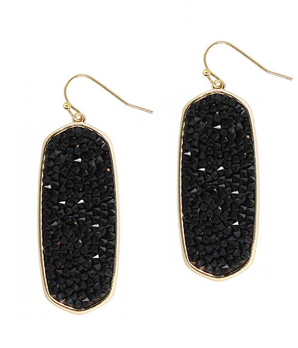 DRUZY OVAL EARRING