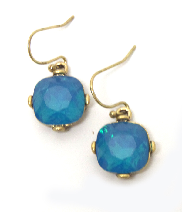 Catherine popesco inspired single opal crystal fish hook earrings