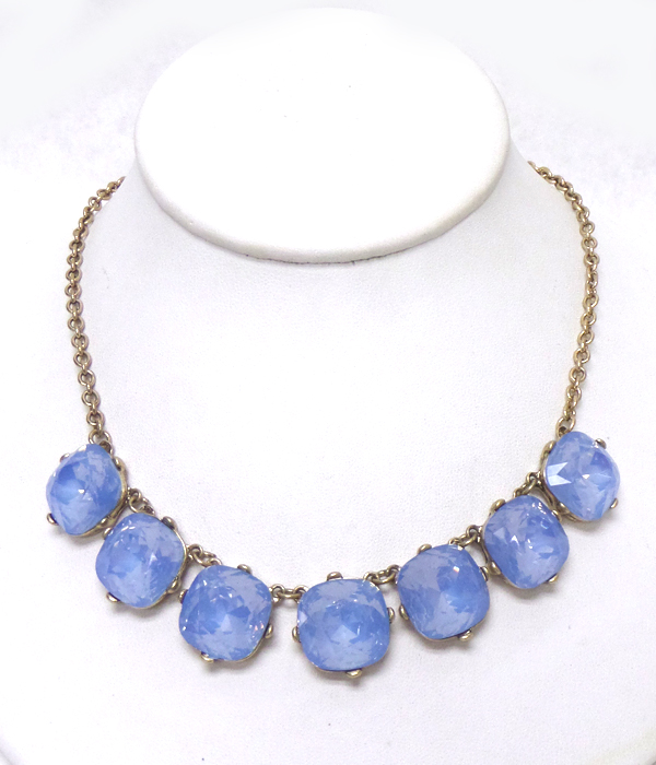 Catherine popesco inspired linked large opal crystal necklace
