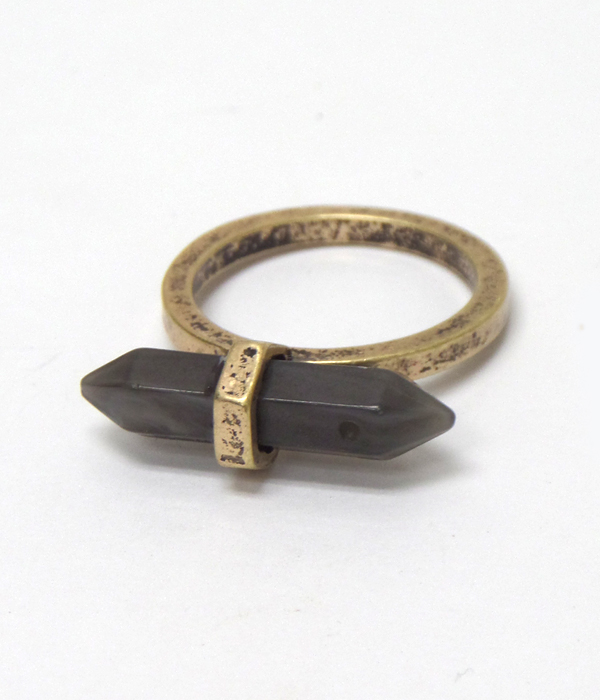 Metal wired semi precious single stone ring