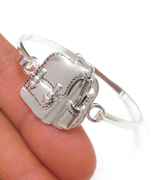 School theme bangle bracelet - backpack