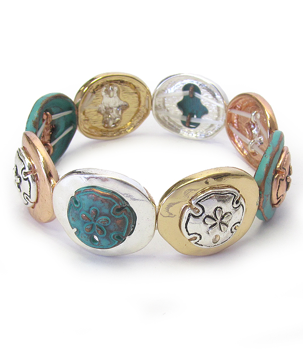 SEALIFE THEME STRETCH BRACELET - SAND DOLLAR