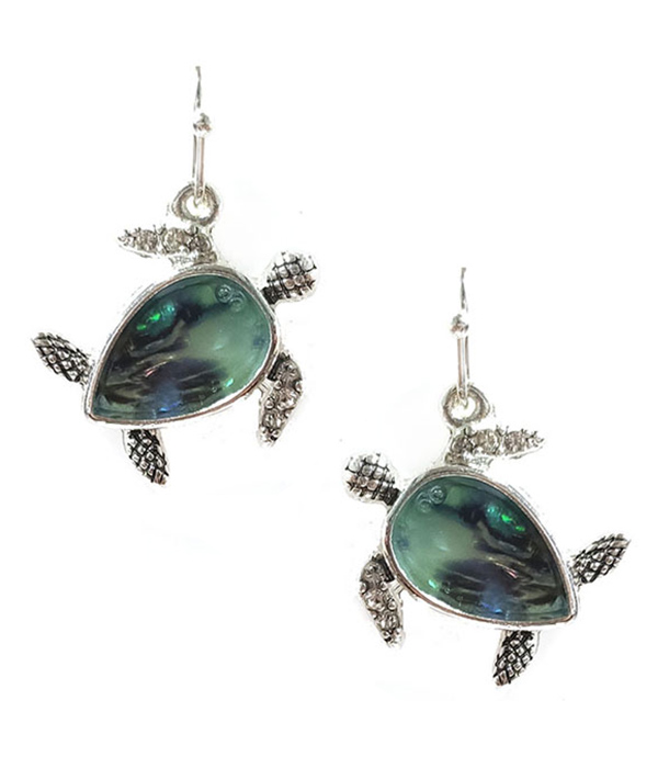 SEALIFE THEME ABALONE TURTLE EARRING