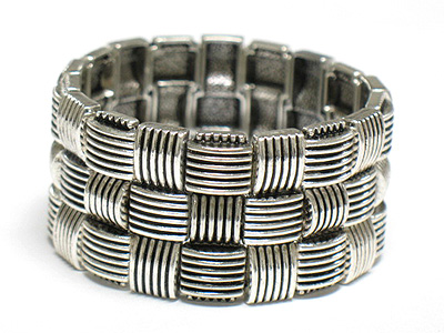 Metal mesh pattern stretch bracelet