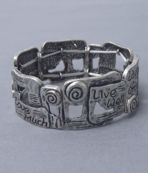 Live well metal filigree chico style stretch bracelet