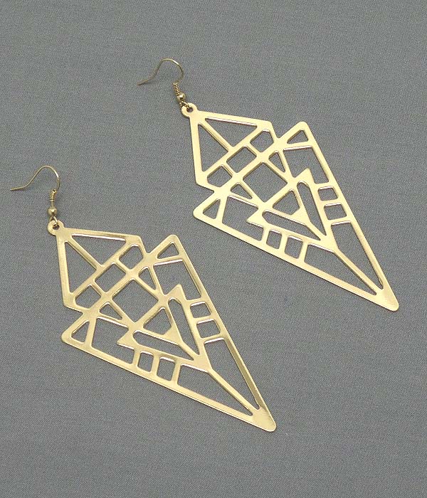 Tribal triangle drop earring