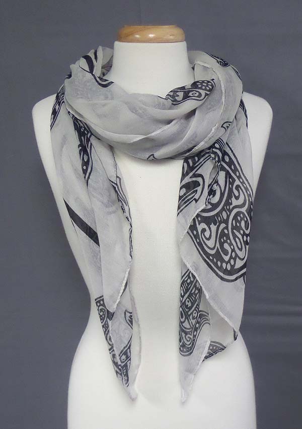Hamsa print scarf