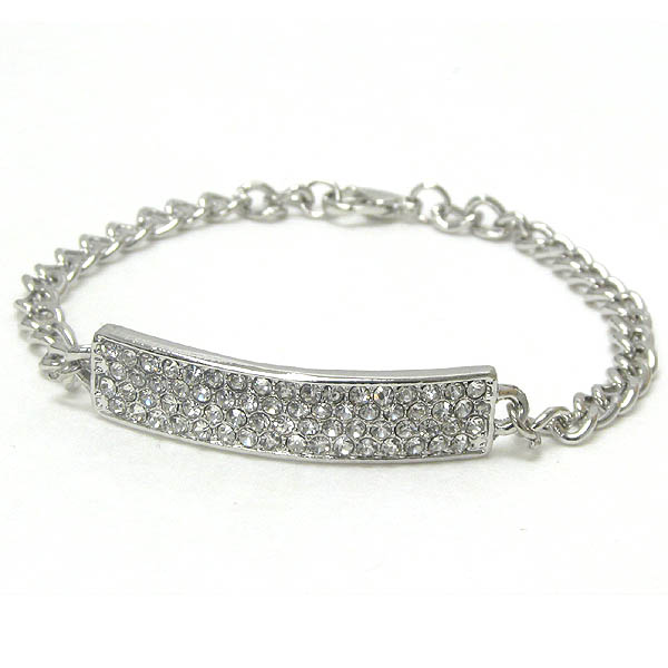 Crystal bar and chain bracelet