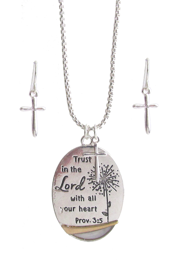 RELIGIOUS INSPIRATION PENDANT NECKLACE SET - LORD PRAYER