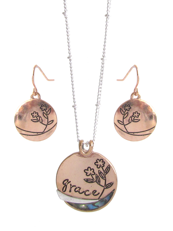 RELIGIOUS INSPIRATION PENDANT NECKLACE SET - GRACE