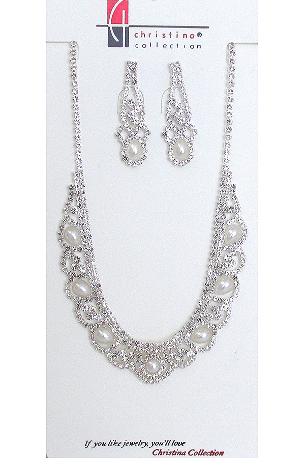 Rhinestone necklace set