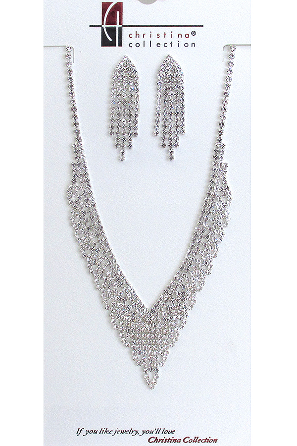 Rhinestone necklace set