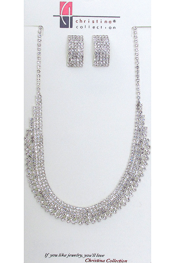 Rhinestone necklace set