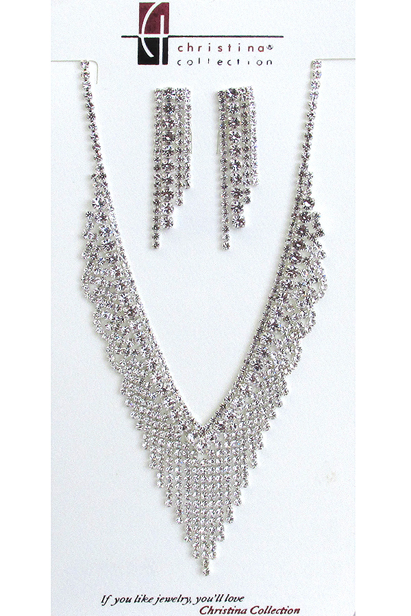 Rhinestone necklace set