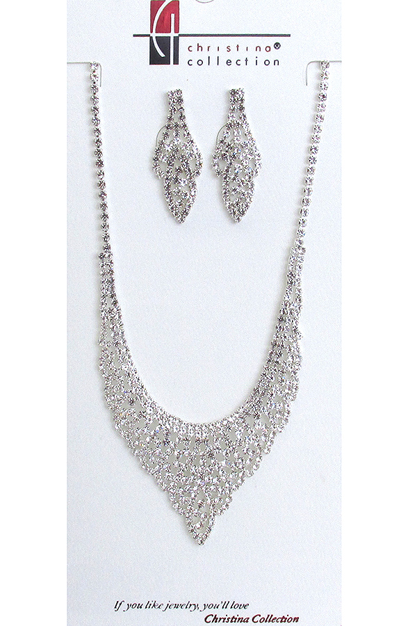 Rhinestone necklace set