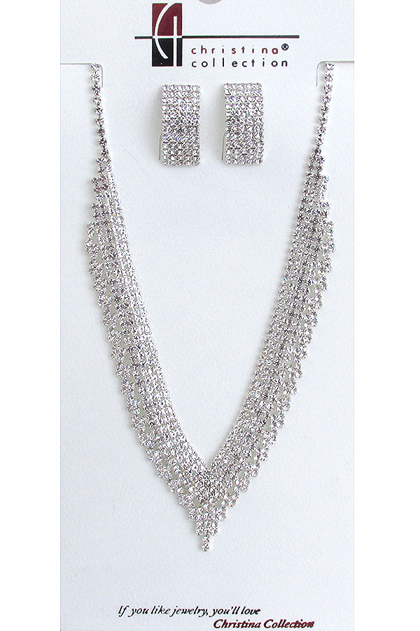 Rhinestone necklace set
