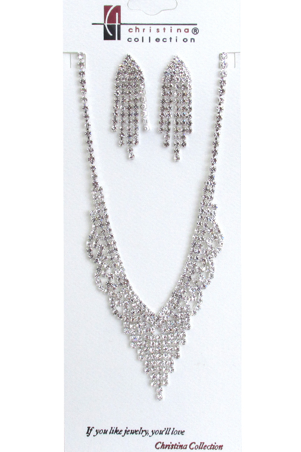 Rhinestone necklace set