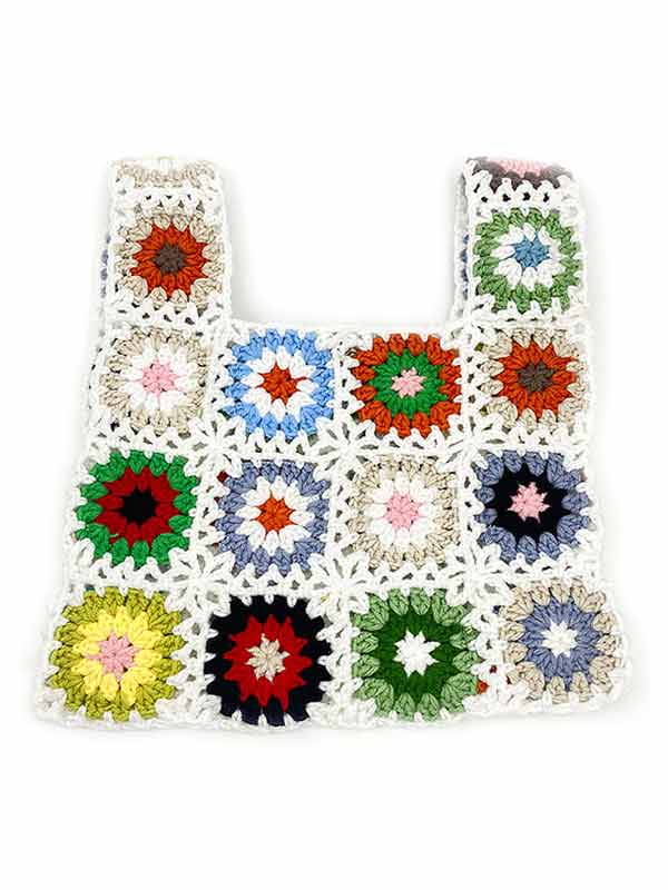 Handmade crochet granny tote bag
