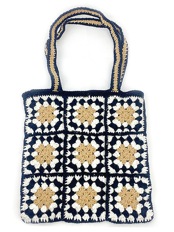 Handmade crochet granny shoulder bag