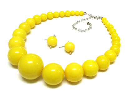 Formica ball beads necklace and earring set