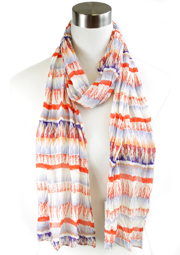 Southwestern print chiffon scarf - 100% polyester