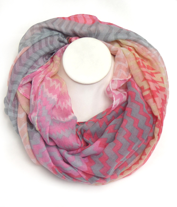 Chevron pattern infinity scarf