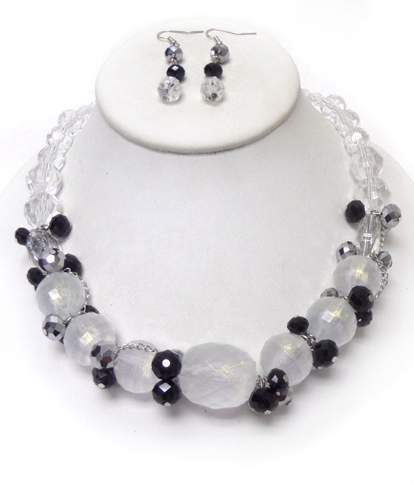 Multi ice ball necklace set