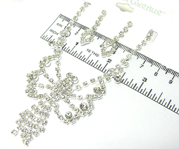 Prom or bridesmaid drop butterfly shape rhinestone necklace earring set