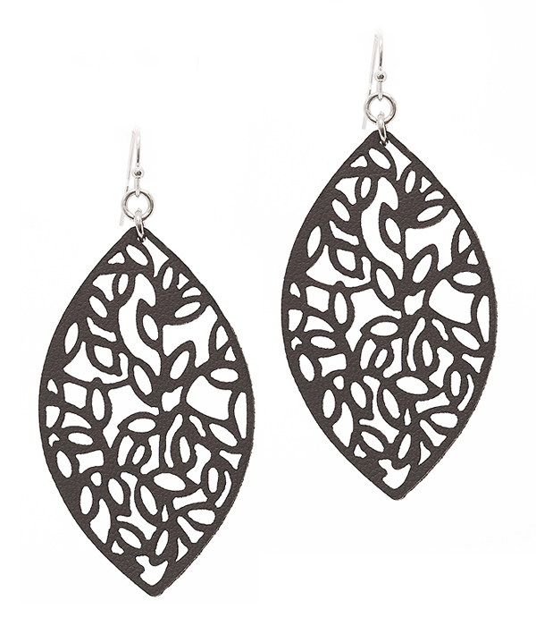 LEATHERETTE FILIGREE EARRING