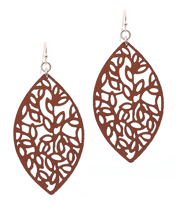 LEATHERETTE FILIGREE EARRING