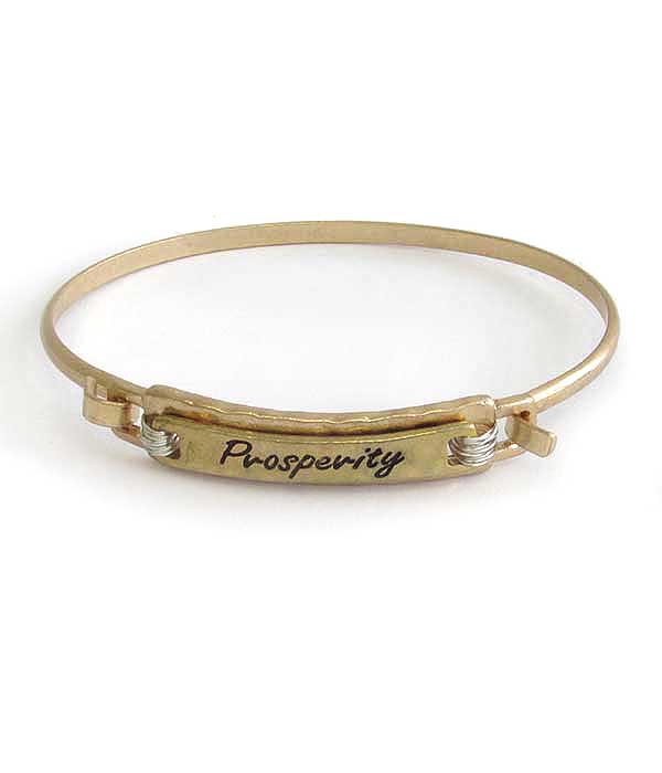 RELIGIOUS INSPIRATION PUSH BANGLE BRACELET - PROSPERITY