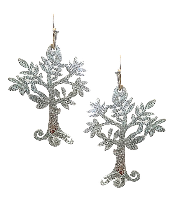 SCRATCH METAL FILIGREE TREE OF LIFE EARRING