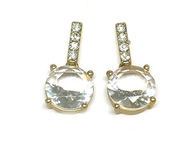 Crystal drop and4 line cuvic earring