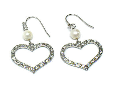Crystal heart drop earring