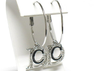 Made in korea whitegold plating designer inspired crystal cd earring 