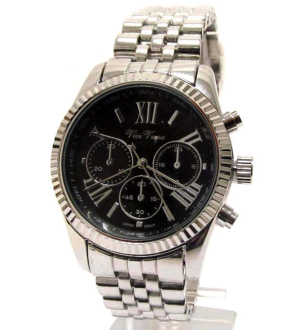 Stainless steel band boy friend watch - michael kors inspired