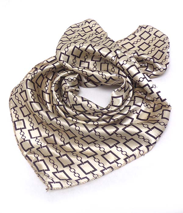 Petite size satin silk scarf - chain