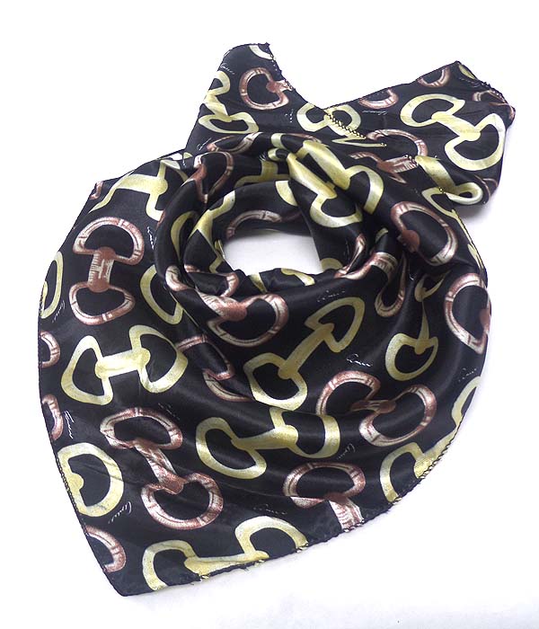 Petite size satin silk scarf - chain