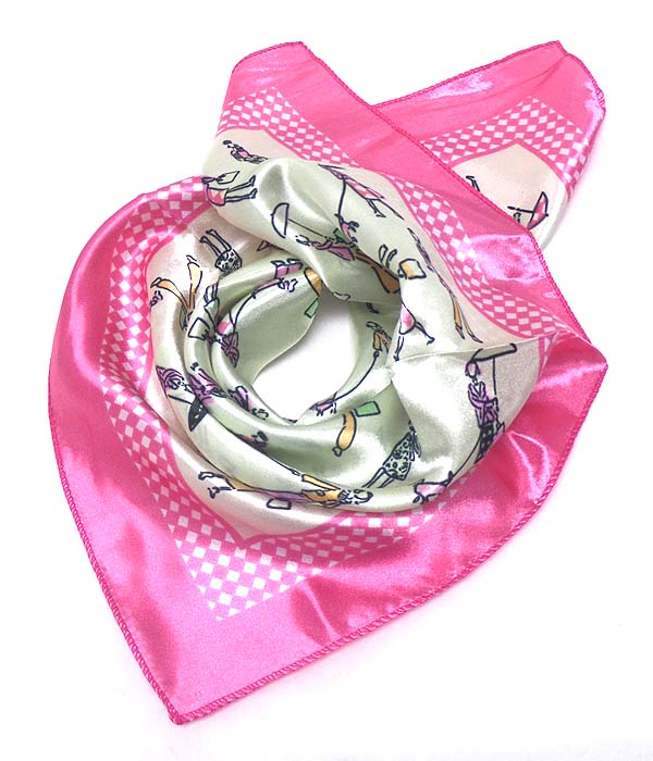 Petite size satin silk scarf - lifestyle